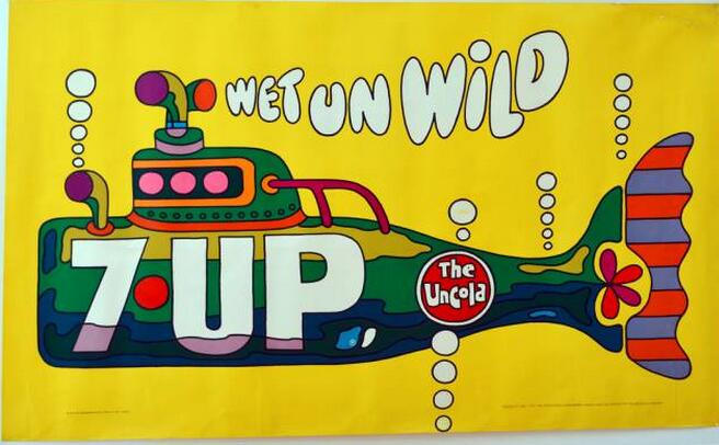 汽水商标设计图案欣赏 | 70s年代的惊艳靓丽七喜海报