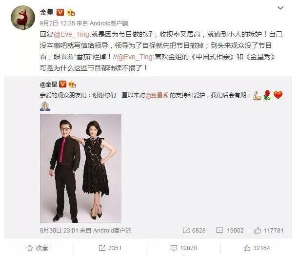 通过商标布局，金星或将重回《金星秀》