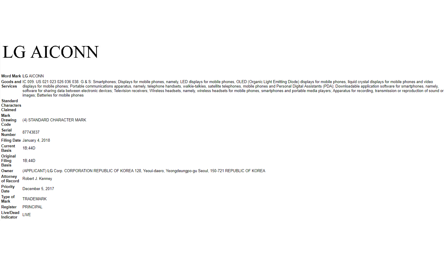 LG被曝全新商标注册ICON，用来取代G系列？